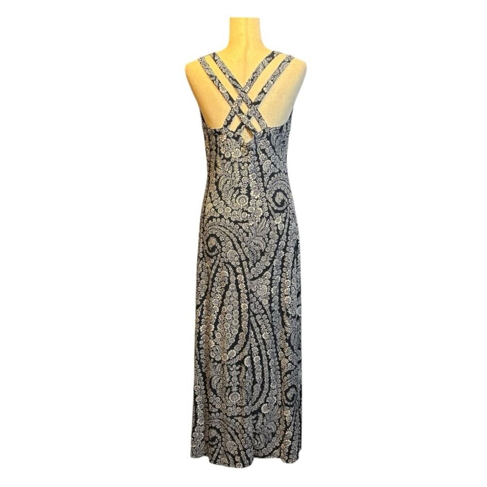 NWT Tommy Hilfiger Navy & White Floral Sleeveless Sheath Maxi Dress Size 8 P0316